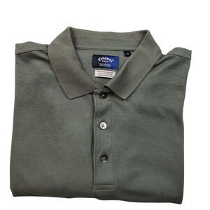 Vintage Callaway Golf Polo Shirt Mens XL Green 100% Pima Cotton 60s Two Ply